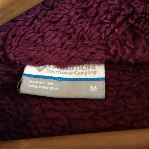 Columbia Purple Fuzzy Zip Up Sweater - Picture 3 of 3